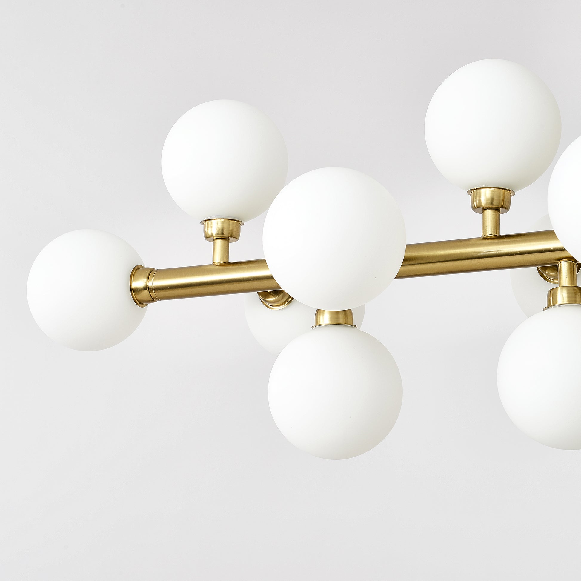 16-Light Gold Farmhouse Pendant Light with Opal Glass - view 16