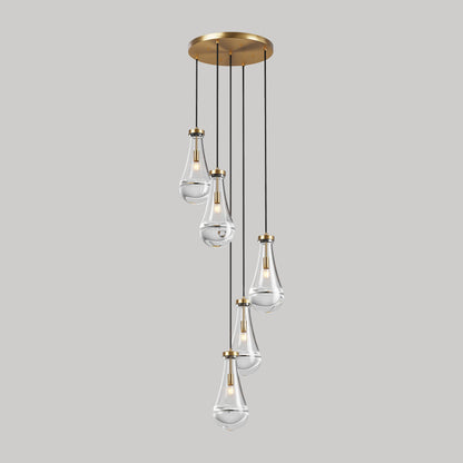 5-Light Brass Cluster Pendant Chandelier - view 11