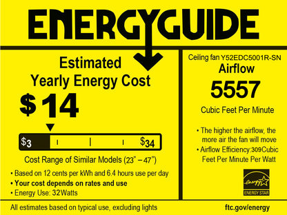 52" Satin Nickel Solid Wood Ceiling Fan with Remote - view 22