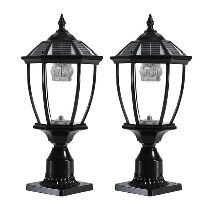20"H Black Solar LED Outdoor Lantern, Set of 2 - view 11