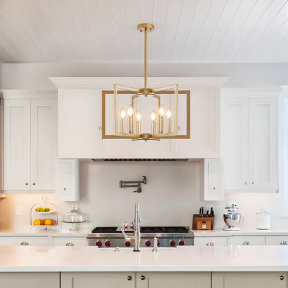 22" 6-Light Gold Geometric Chandelier - view 3