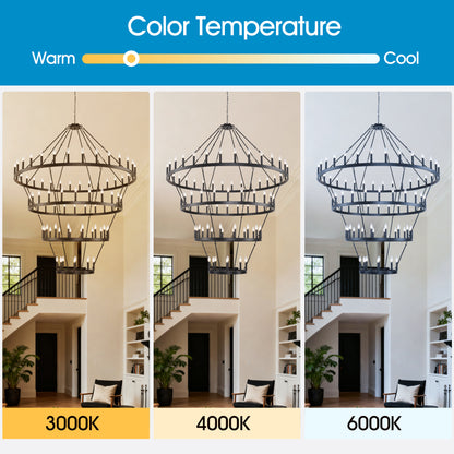 69.3" 4-Tier Wagon Wheel Farmhouse Chandelier, 80-Light - view 11