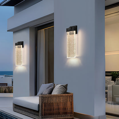 Black Bubble Crystal LED Outdoor Wall Light, 18"H - view 3