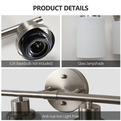 52" 8-Light Brushed Nickel Vanity Light with Frosted Glass - view 6