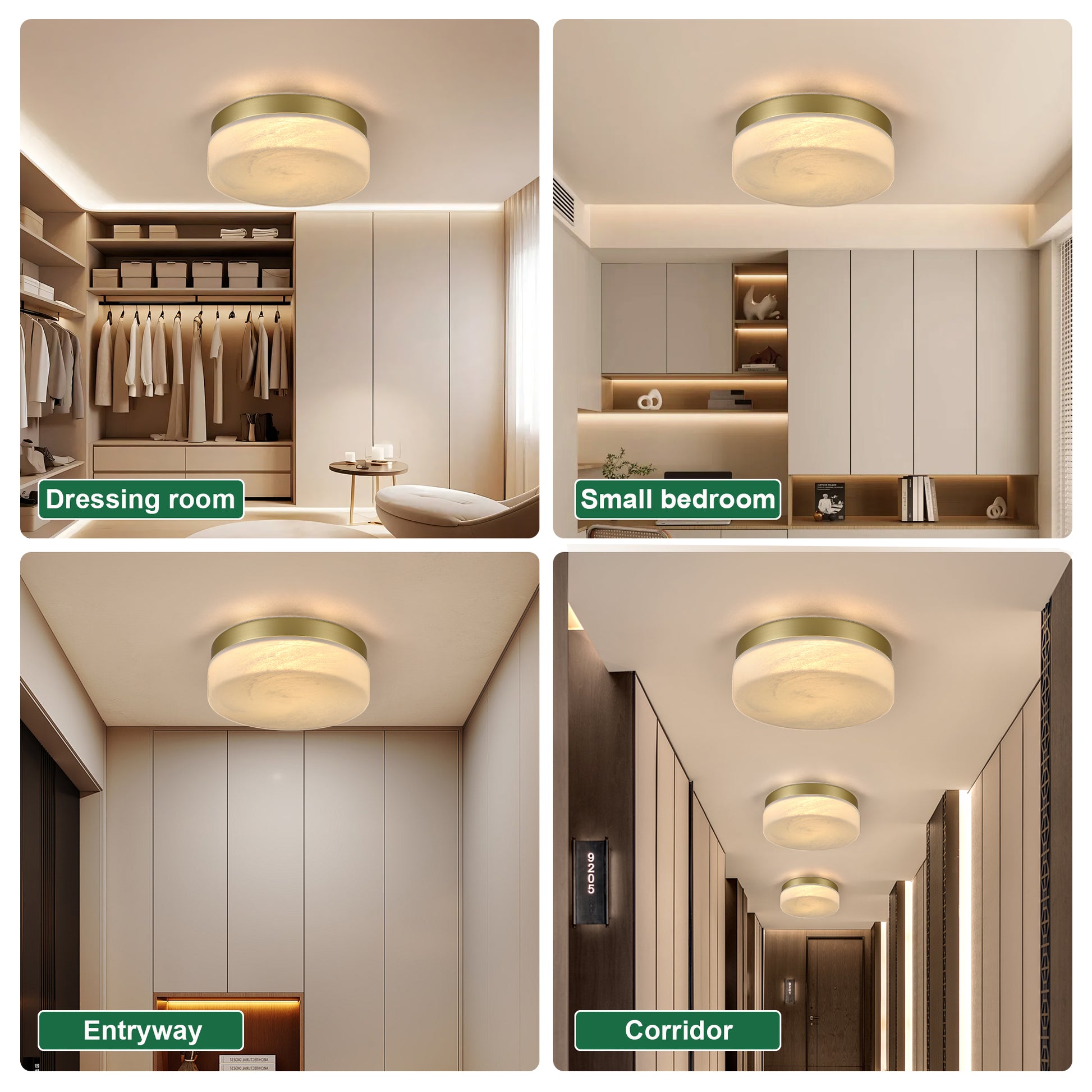 12" Gold Round LED Flush Mount Ceiling Light - view 3