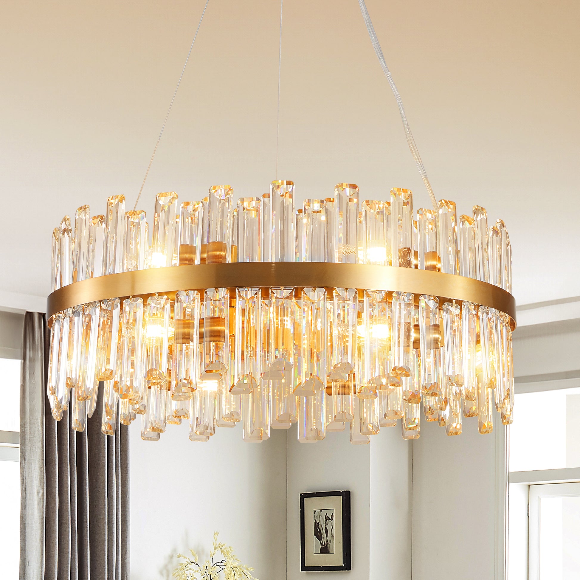 23.6" Modern Gold Crystal Chandelier