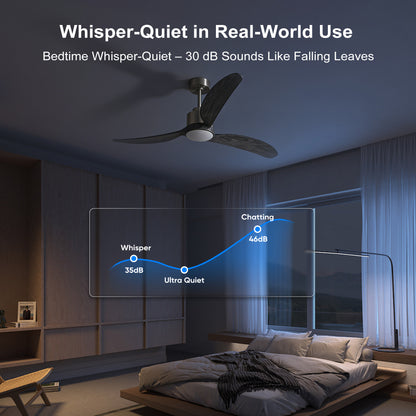 52" Nickel & Wood Ceiling Fan with Remote - view 11