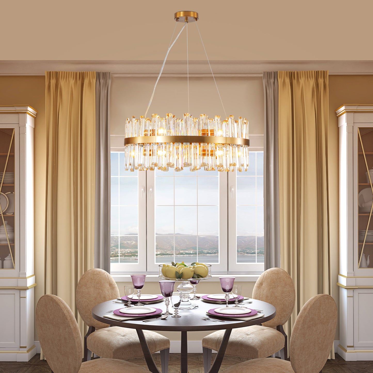 23.6" Modern Gold Crystal Chandelier - view 2