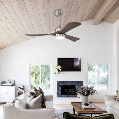 42" Nickel Solid Wood Ceiling Fan with Remote - view 4