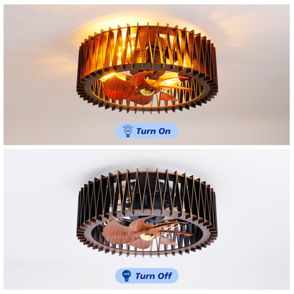 20" Wood Flush Mount Ceiling Fan with Remote - view 8