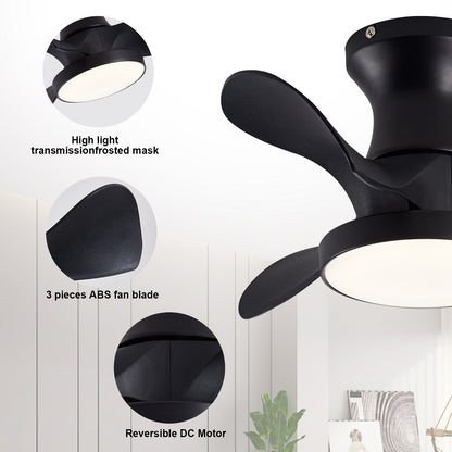 Matte Black Ceiling Fan with Light & Remote - view 7