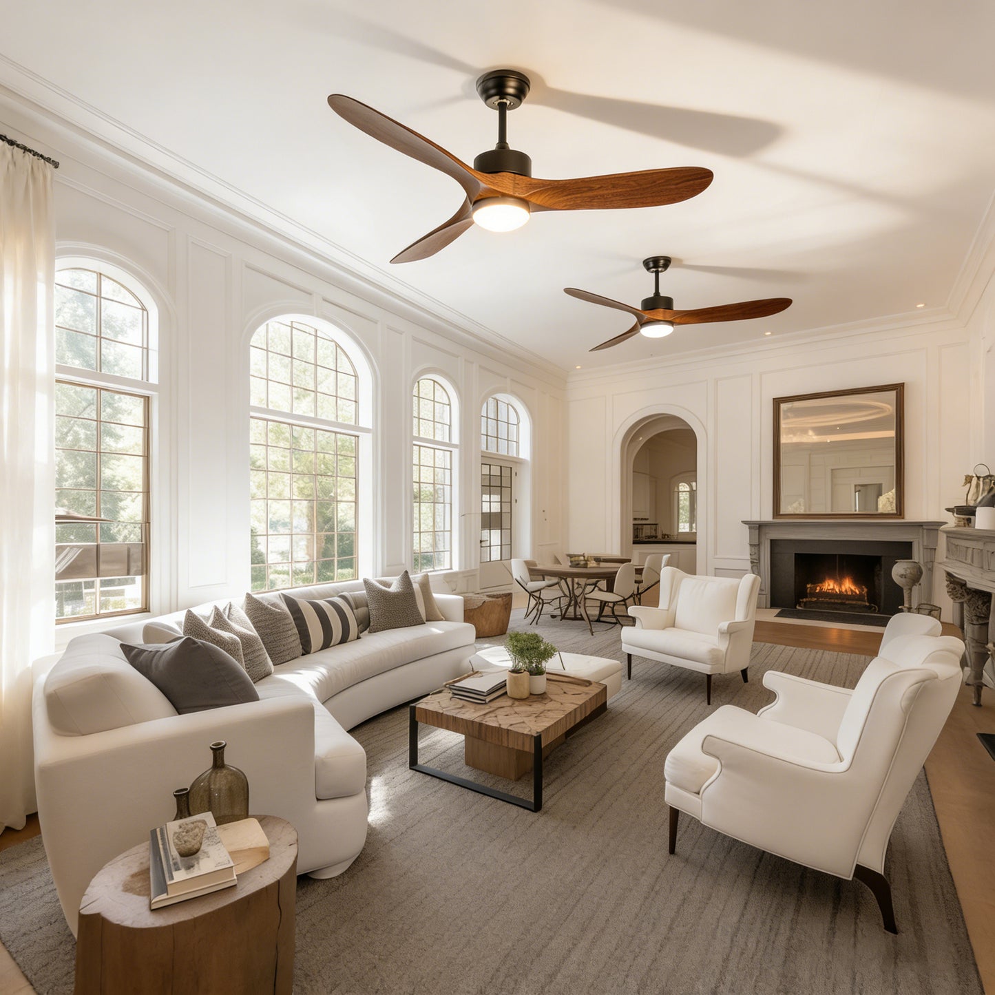 60" Matte Black Ceiling Fan with LED Light - view 13