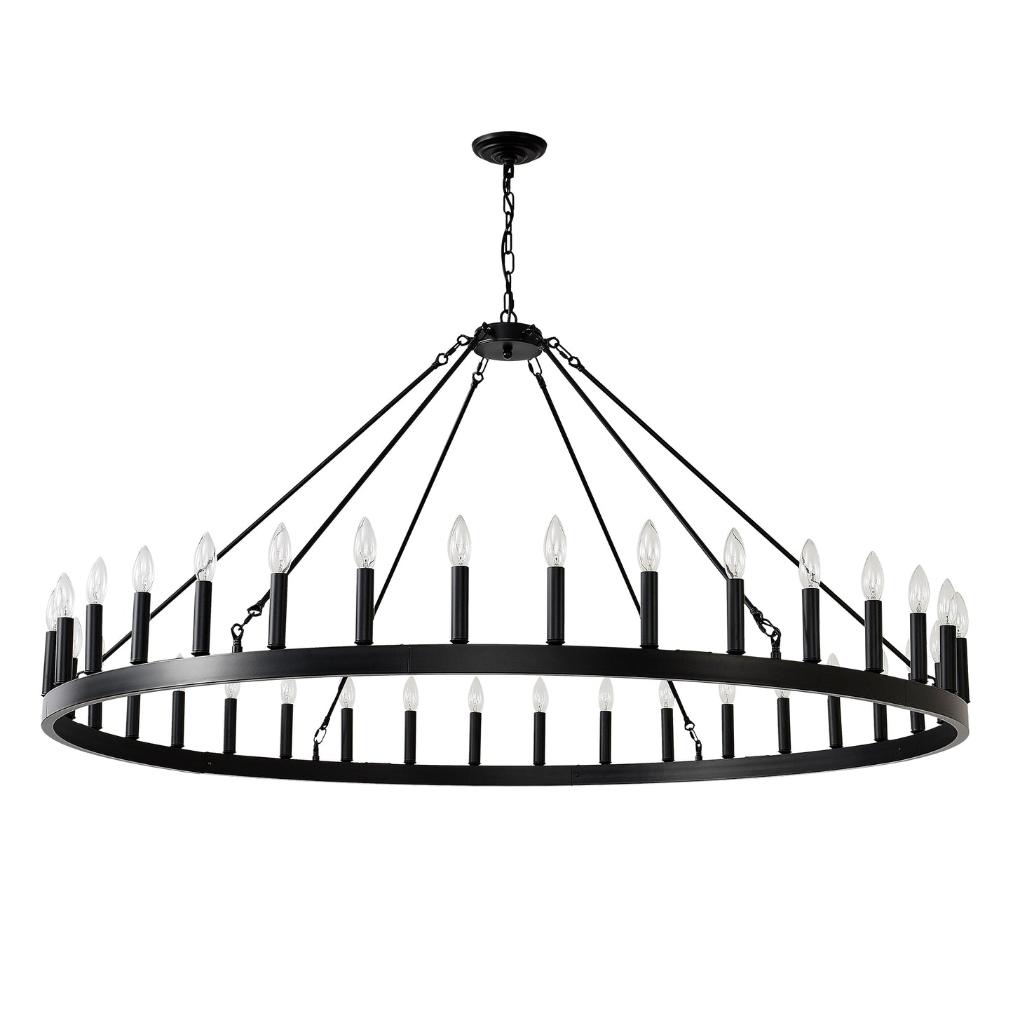 59" Wagon Wheel Farmhouse Chandelier, 36-Light - view 12