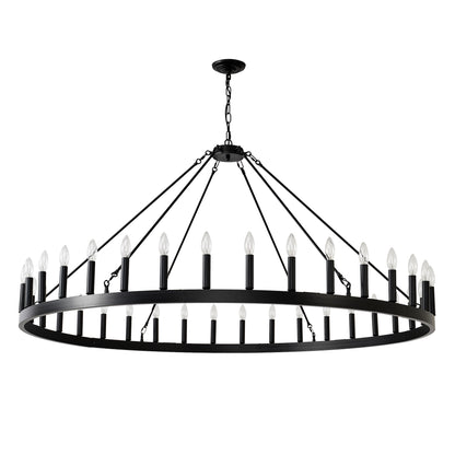 59" Wagon Wheel Farmhouse Chandelier, 36-Light - view 12