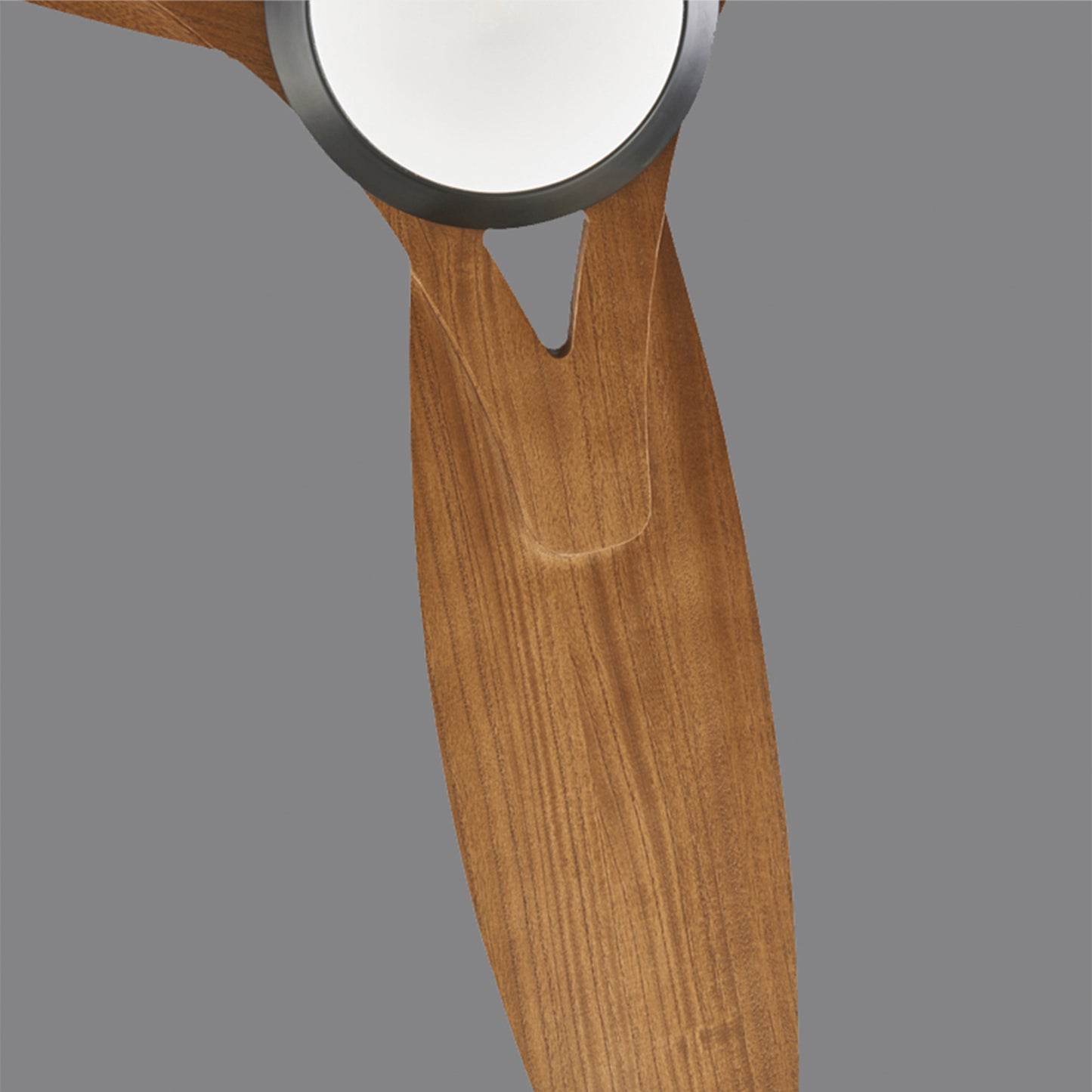 52" Matte Black & Wood Ceiling Fan with Light - view 17