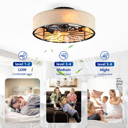 20" Lotus Fabric Bladeless Ceiling Fan with Remote - view 13