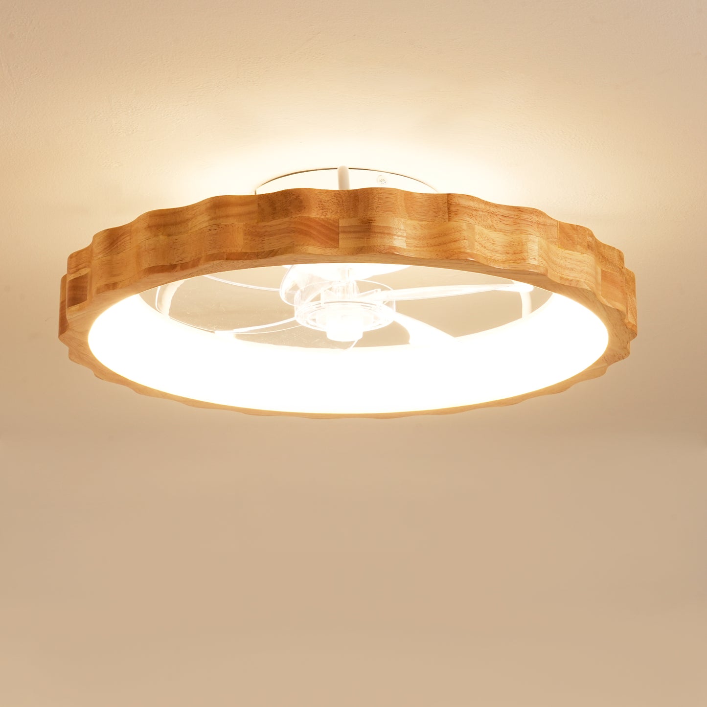 20" Plum Blossom Flush Mount Ceiling Fan with Dimmable LED - view 17