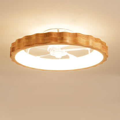 20" Plum Blossom Flush Mount Ceiling Fan with Dimmable LED - view 17