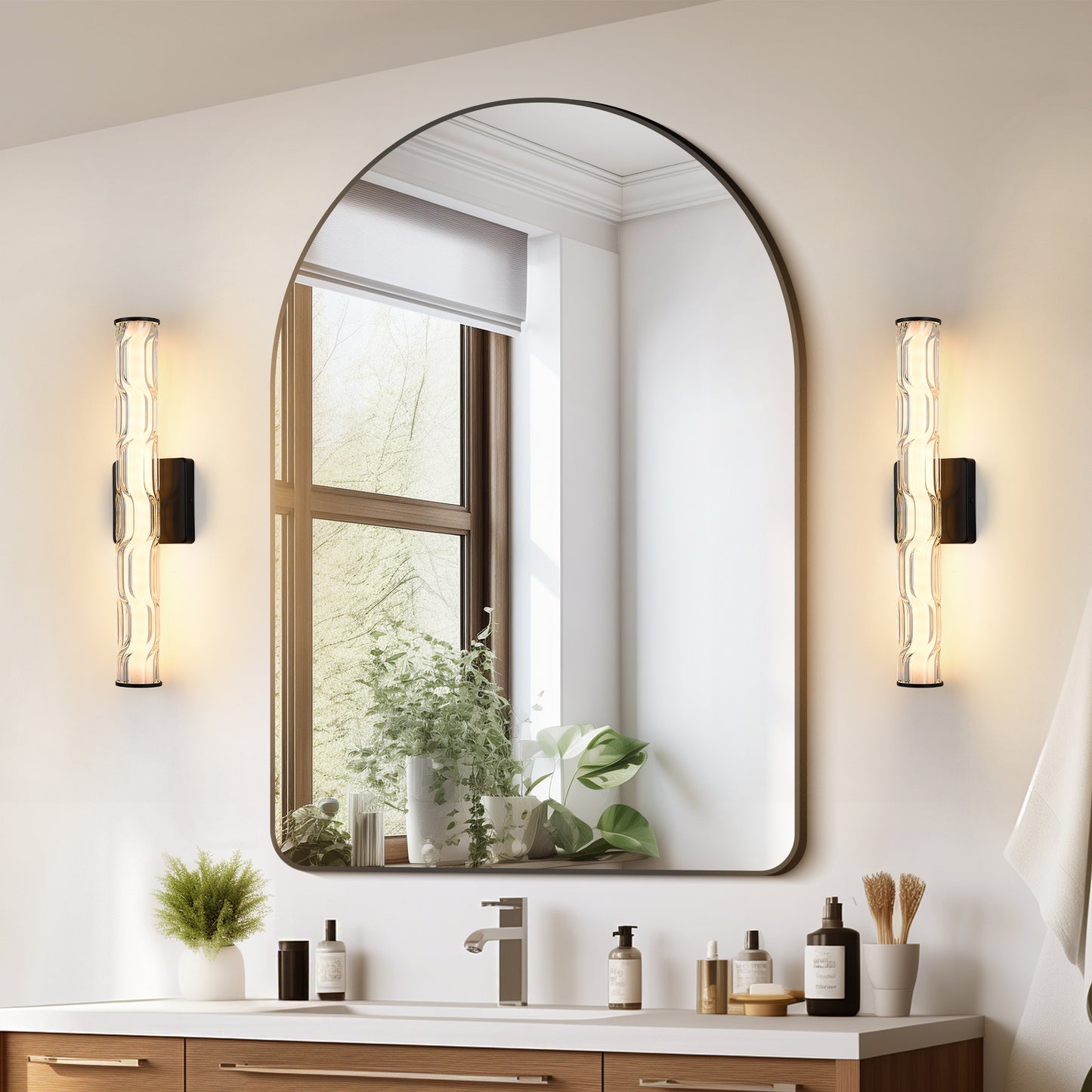 19.7" Black Crystal Wall Sconce, Set of 2 - view 3
