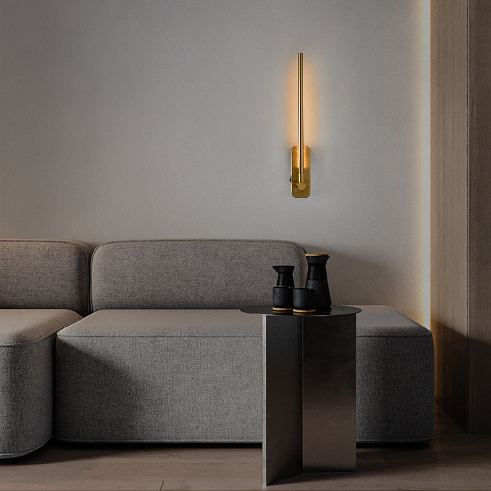 Gold Battery Operated LED Wall Sconce with Remote