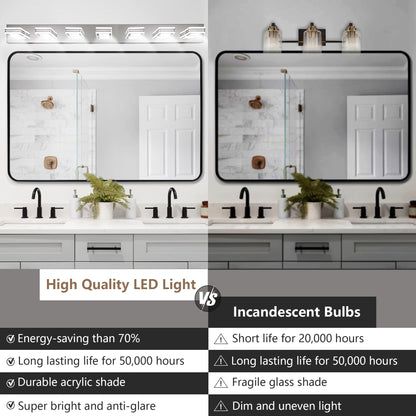 45" 7-Light Chrome LED Vanity Light with Acrylic Shades - view 12