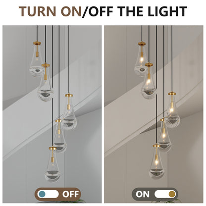5-Light Brass Cluster Pendant Chandelier - view 7
