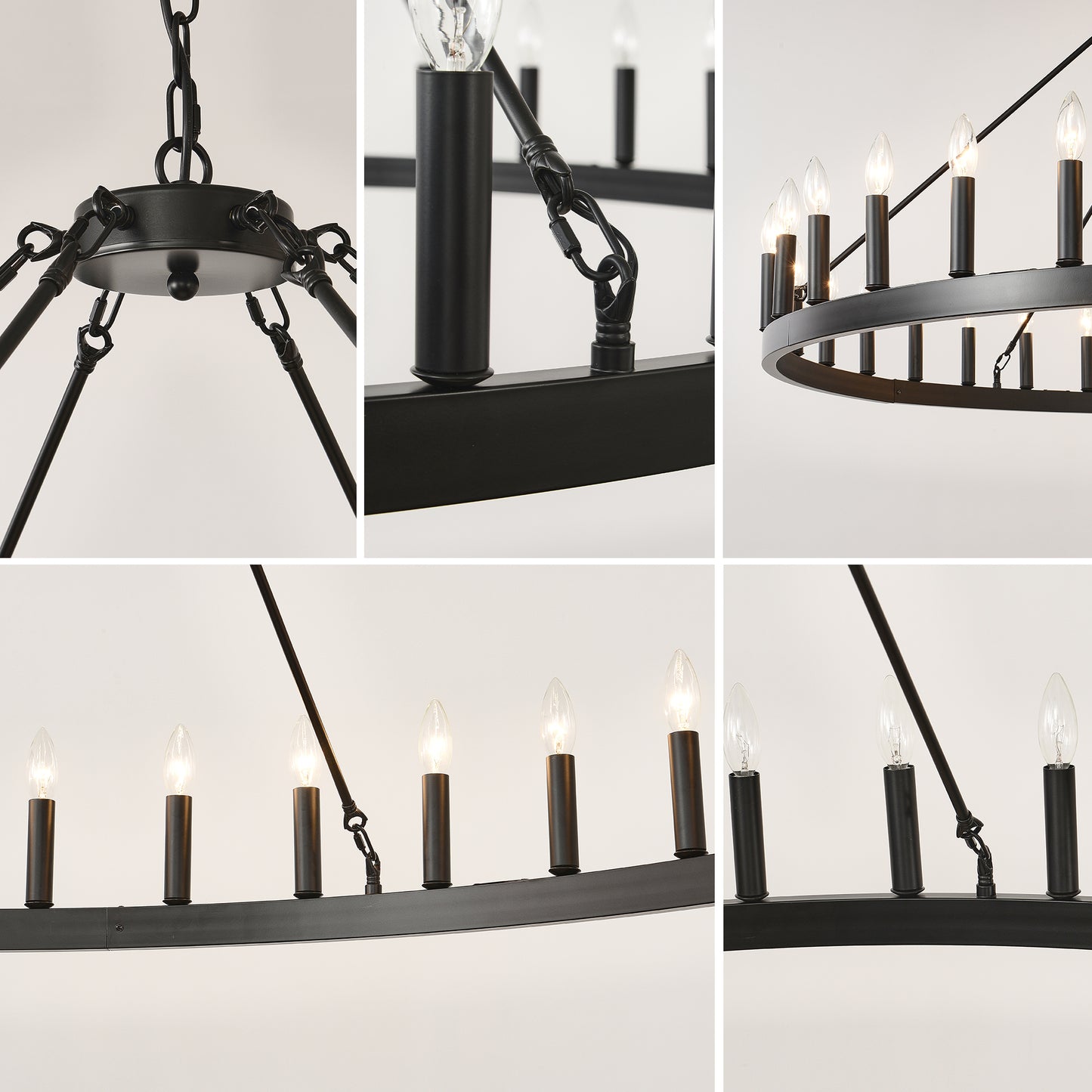 59" Wagon Wheel Farmhouse Chandelier, 36-Light - view 21