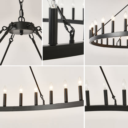 59" Wagon Wheel Farmhouse Chandelier, 36-Light - view 21