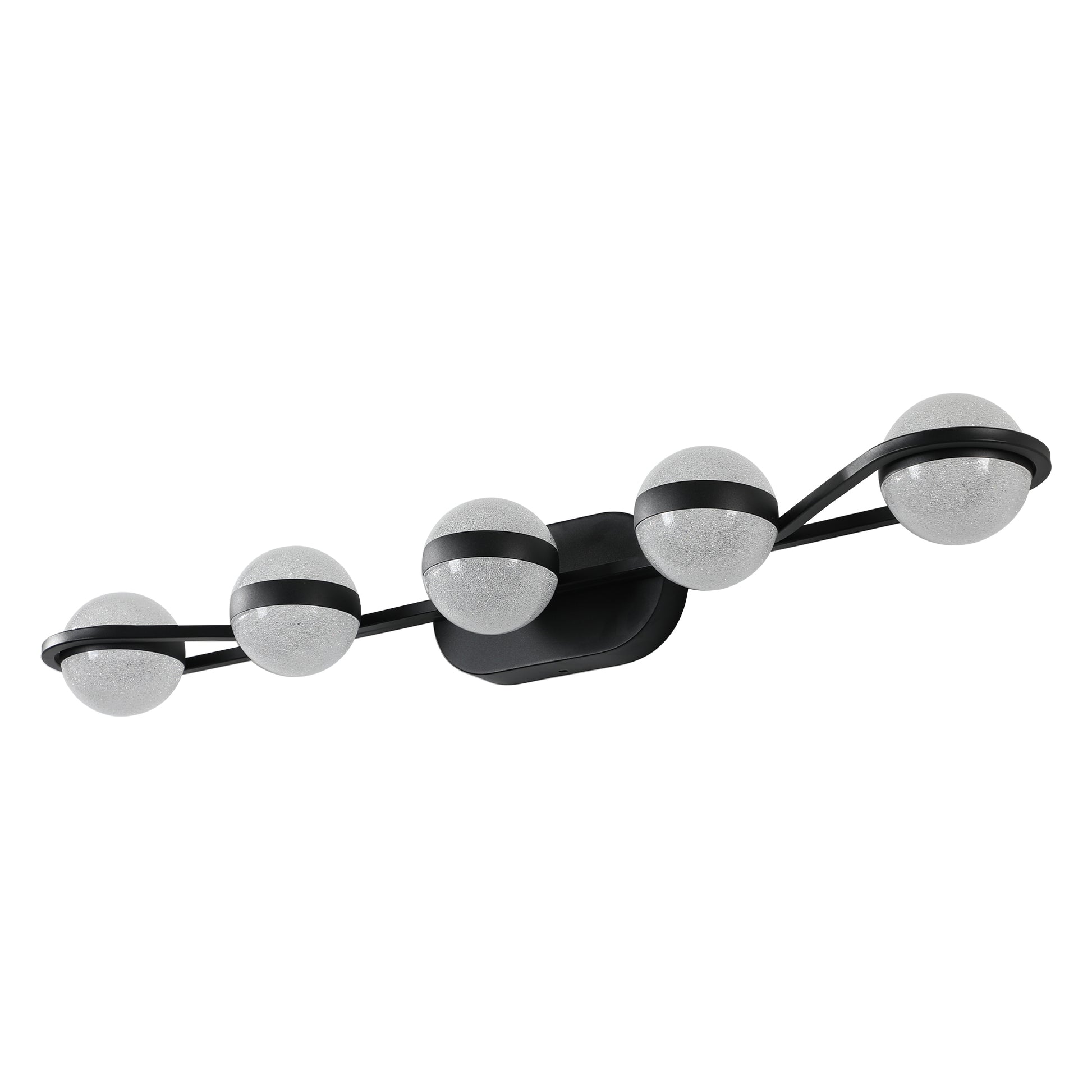 5-Light Black Vanity Light with Frosted Glass Shades - view 9