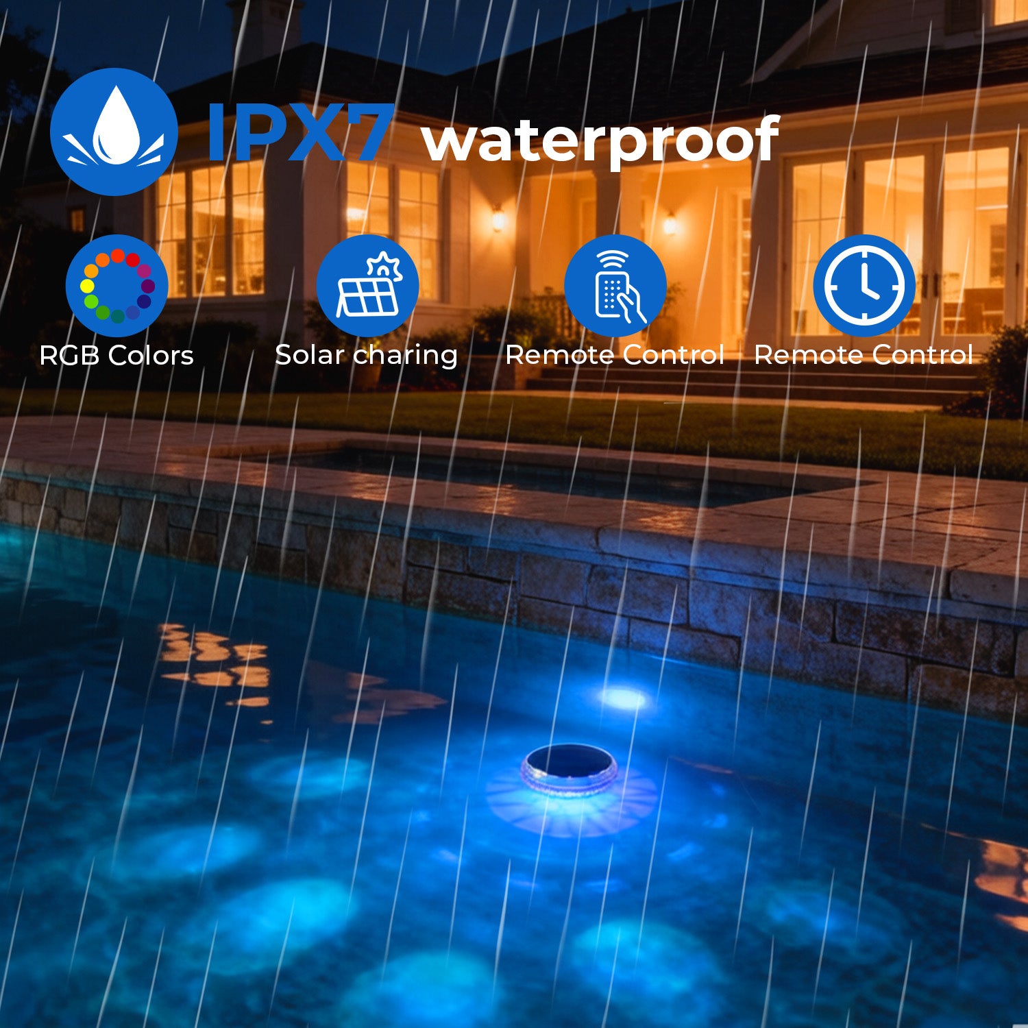 Solar Floating Pool Light with Remote, Set of 2 - view 3