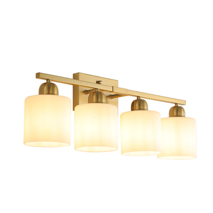 4-Light Gold Vanity Wall Light with Frosted Glass - view 9