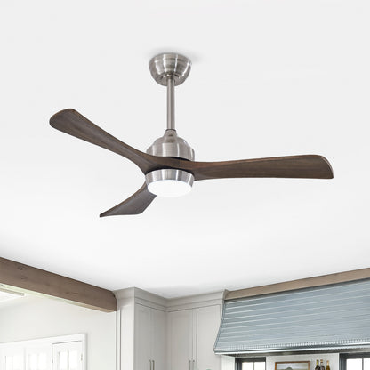 42" Nickel Solid Wood Ceiling Fan with Remote - view 2
