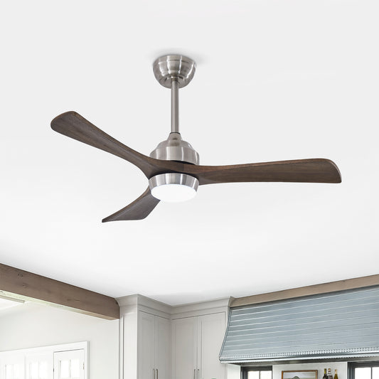 42" Nickel Solid Wood Ceiling Fan with Remote - view 2