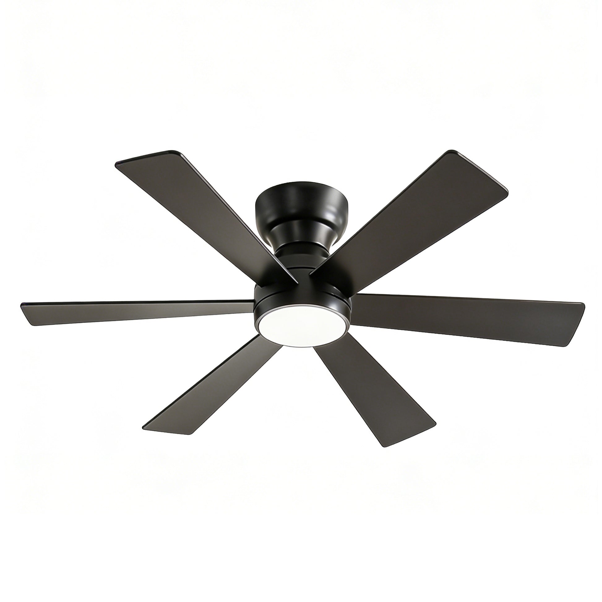 46" Matte Black Flush Mount Ceiling Fan with Remote