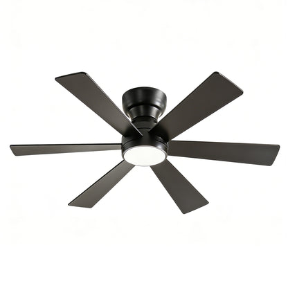 46" Matte Black Flush Mount Ceiling Fan with Remote