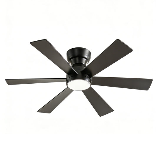 46" Matte Black Flush Mount Ceiling Fan with Remote