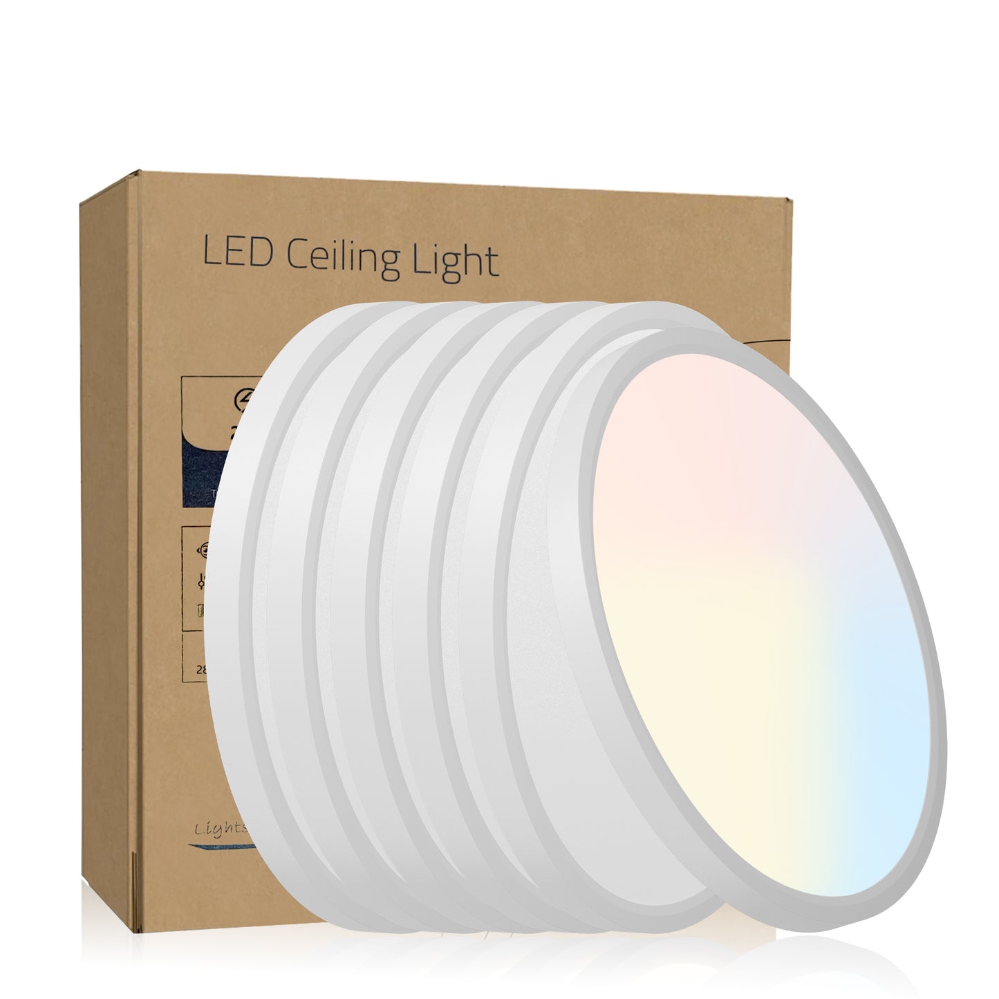 White Iron Flush Mount Light