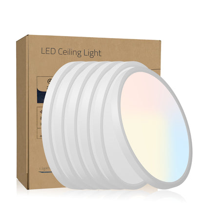 White Iron Flush Mount Light