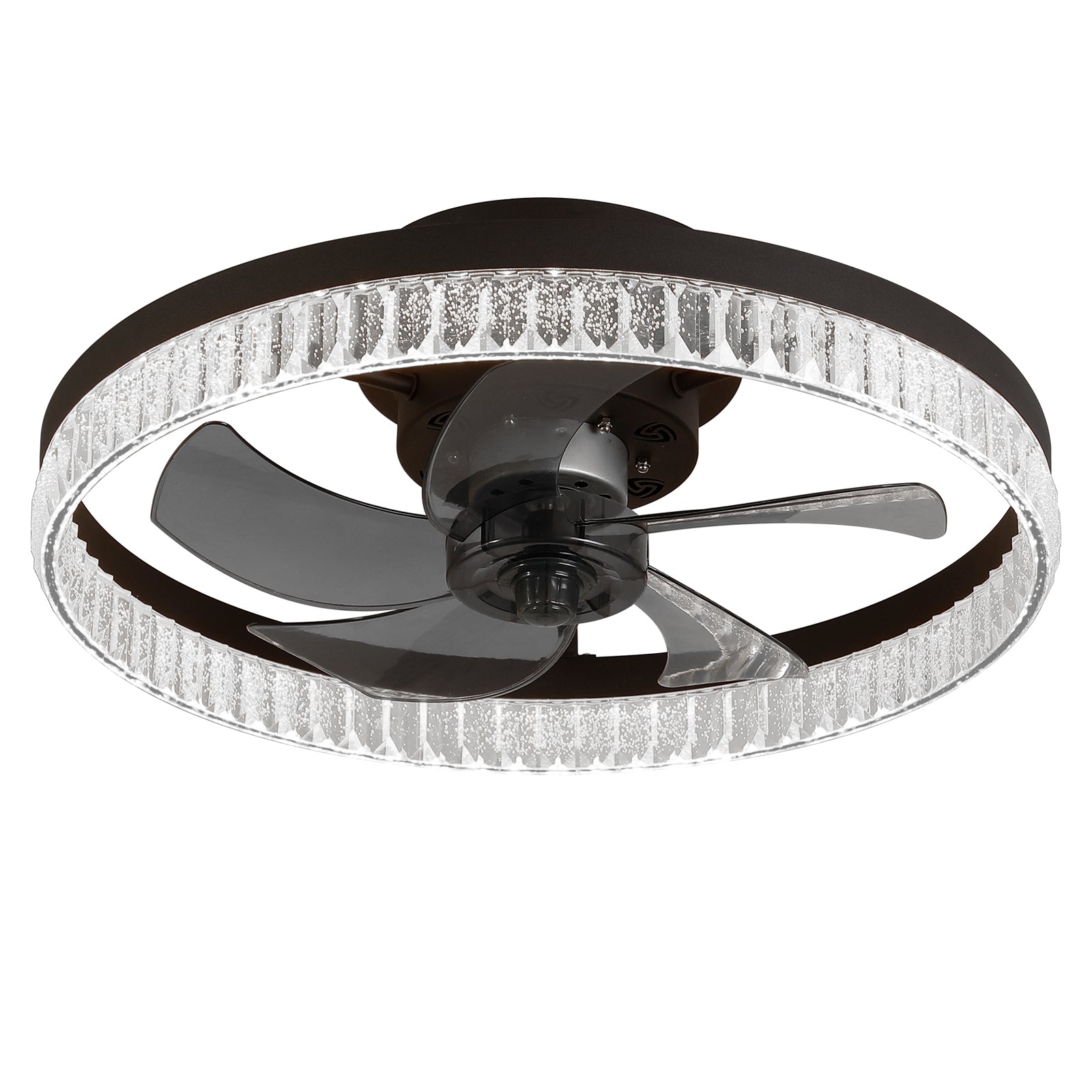 Brown Round Ceiling Fan with Dimmable LED & Remote - view 9
