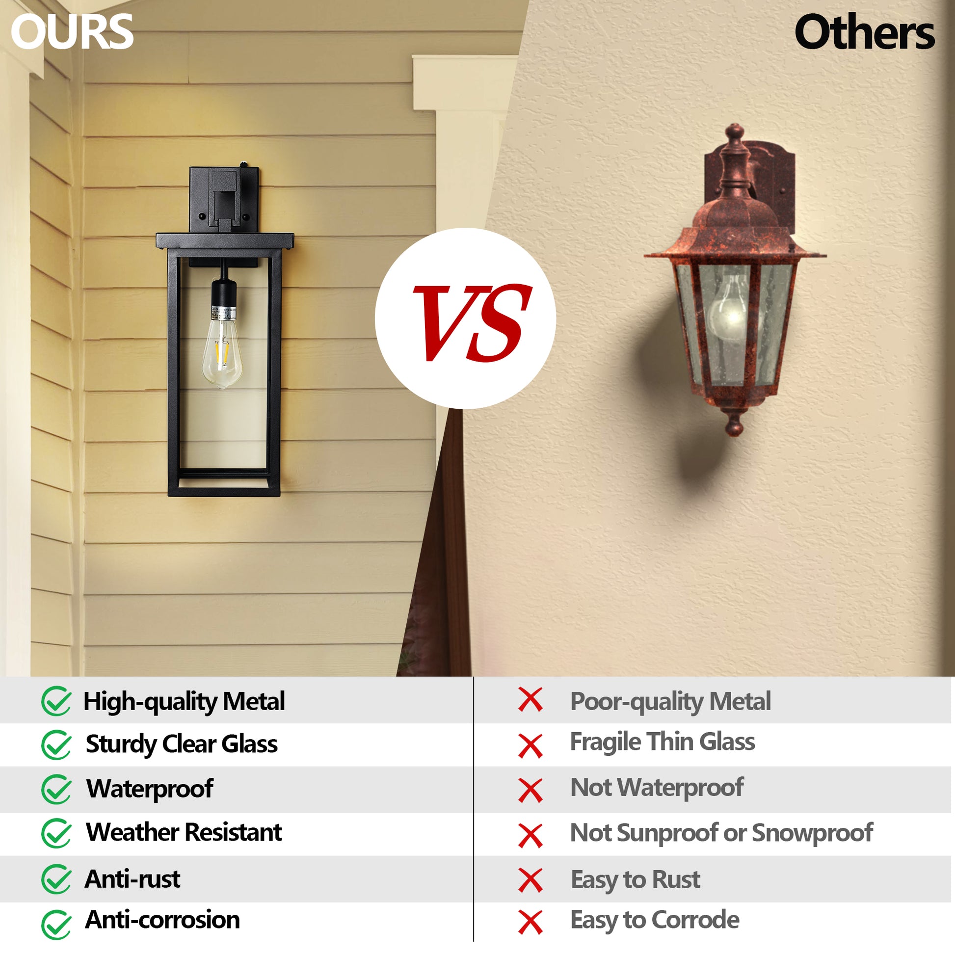 20"H Black Outdoor Wall Light with Clear Glass, Set of 2 - view 6