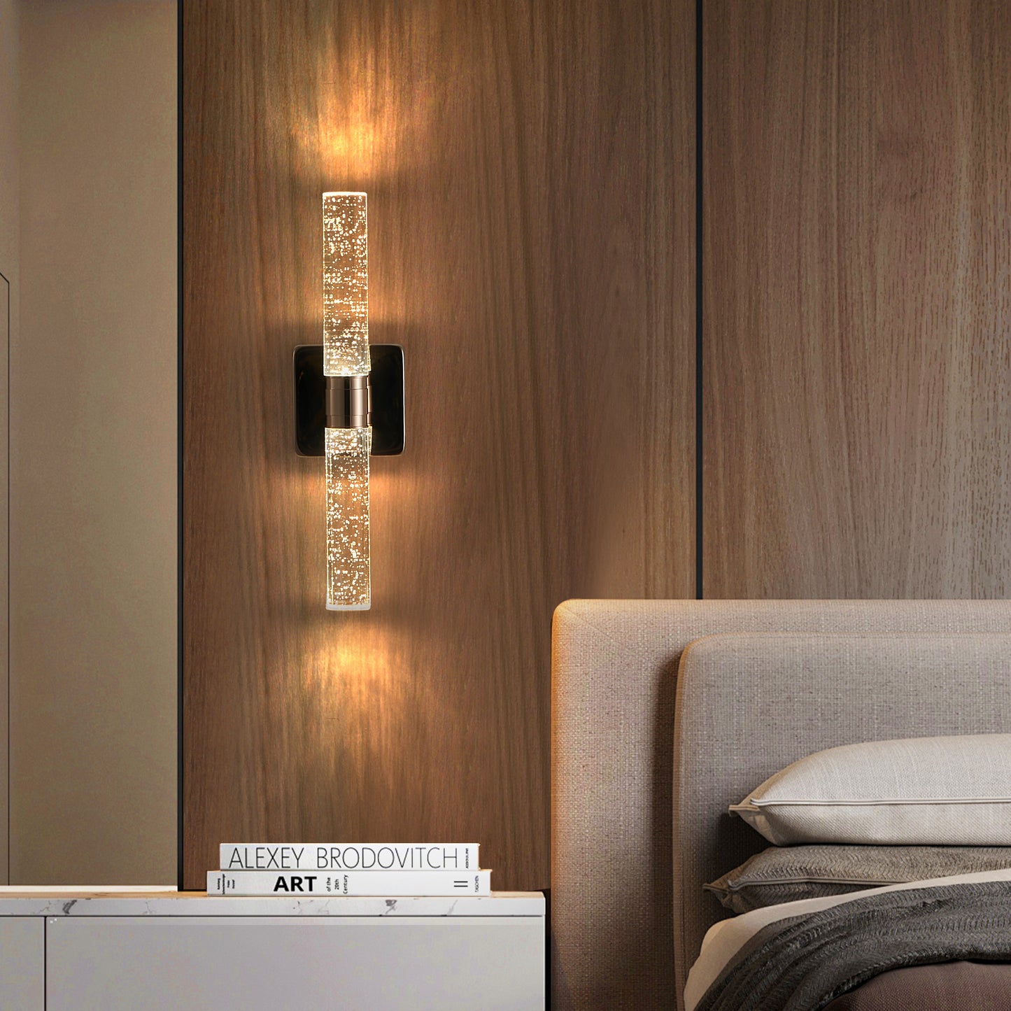2-Light Gold Bubble Crystal Wall Light, 17"H - view 2