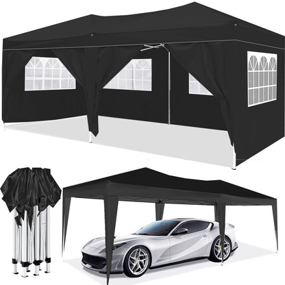 10x20 Canopy Outdoor Portable Party Folding Tent Black