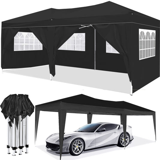10x20 Canopy Outdoor Portable Party Folding Tent Black
