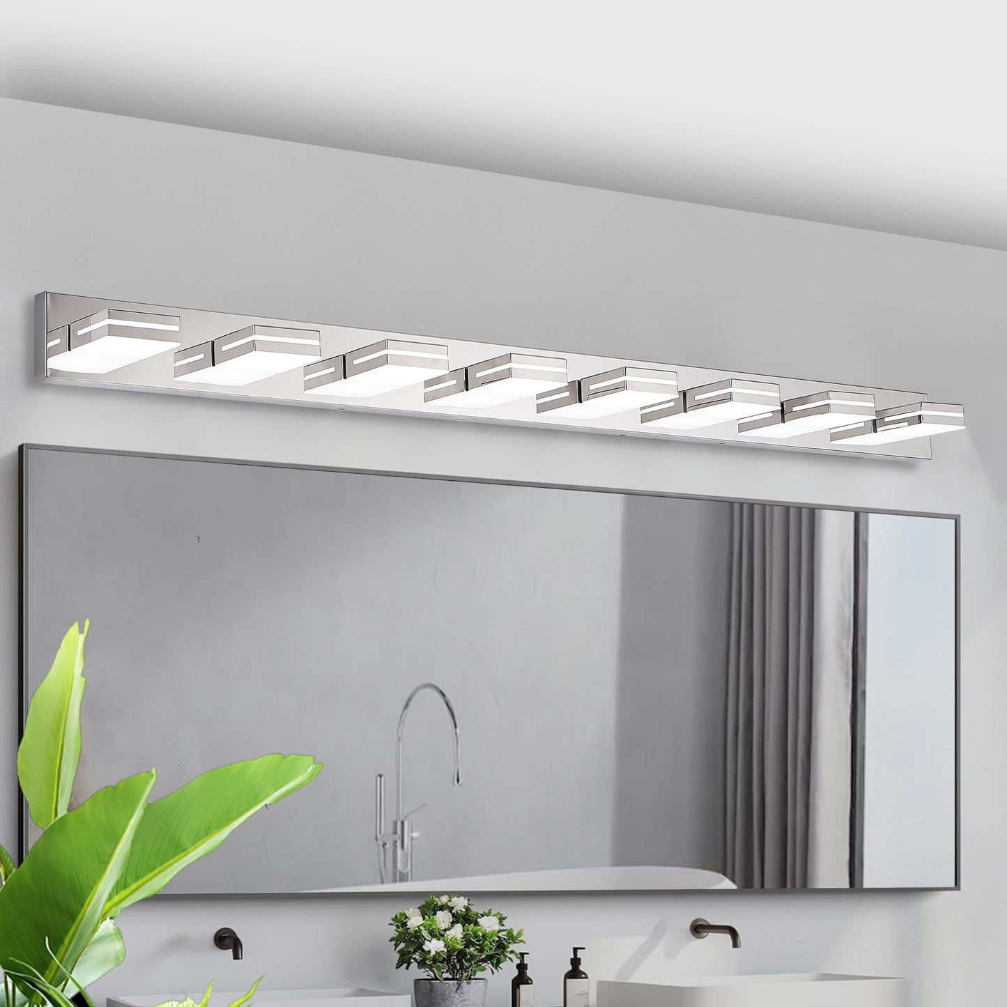 8-Light Chrome LED Bathroom Vanity Light - view 2