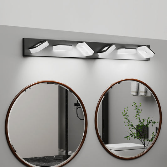 39" 6-Light Matte Black LED Acrylic Vanity Light