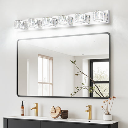 41" 6-Light Chrome Crystal Vanity Wall Light