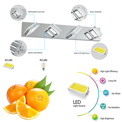 26" 4-Light Chrome LED Vanity Wall Light - view 6
