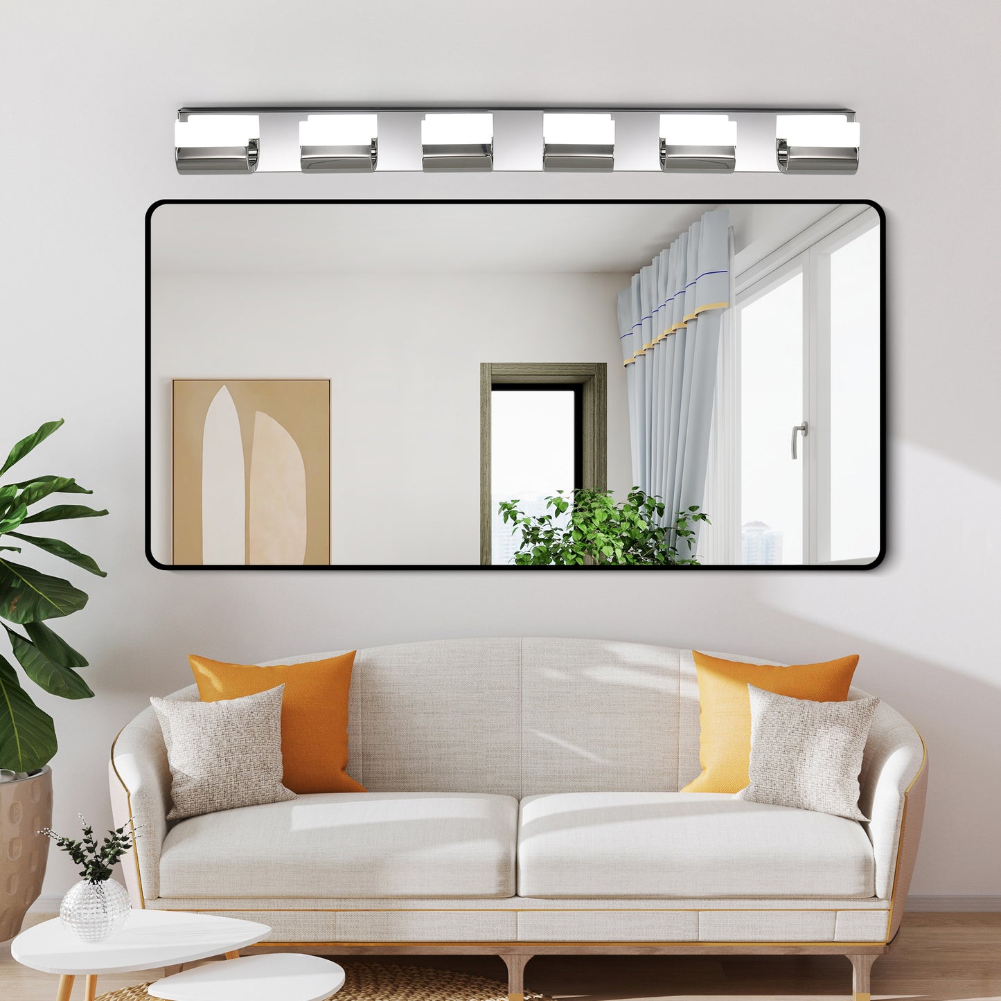 6-Light Chrome LED Bathroom Vanity Light