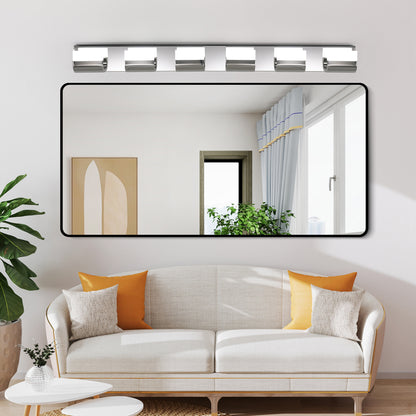 6-Light Chrome LED Bathroom Vanity Light