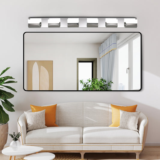 6-Light Chrome LED Bathroom Vanity Light